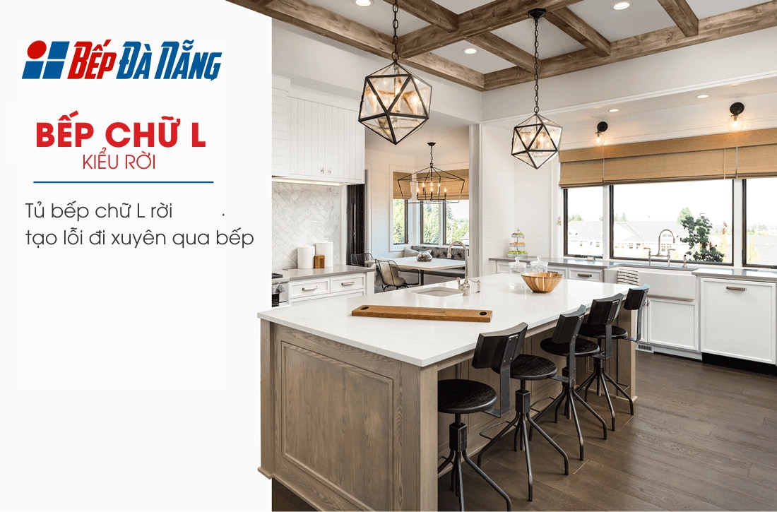 tủ bếp chữ L rời